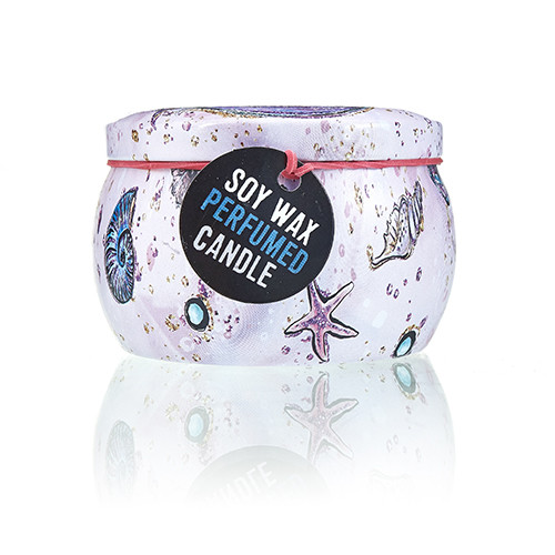Art Tin Candle - Assorted Design - Sea life - Raspberry